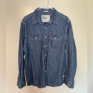 American Eagle Outfitters Blue Casual Button Down Shirt